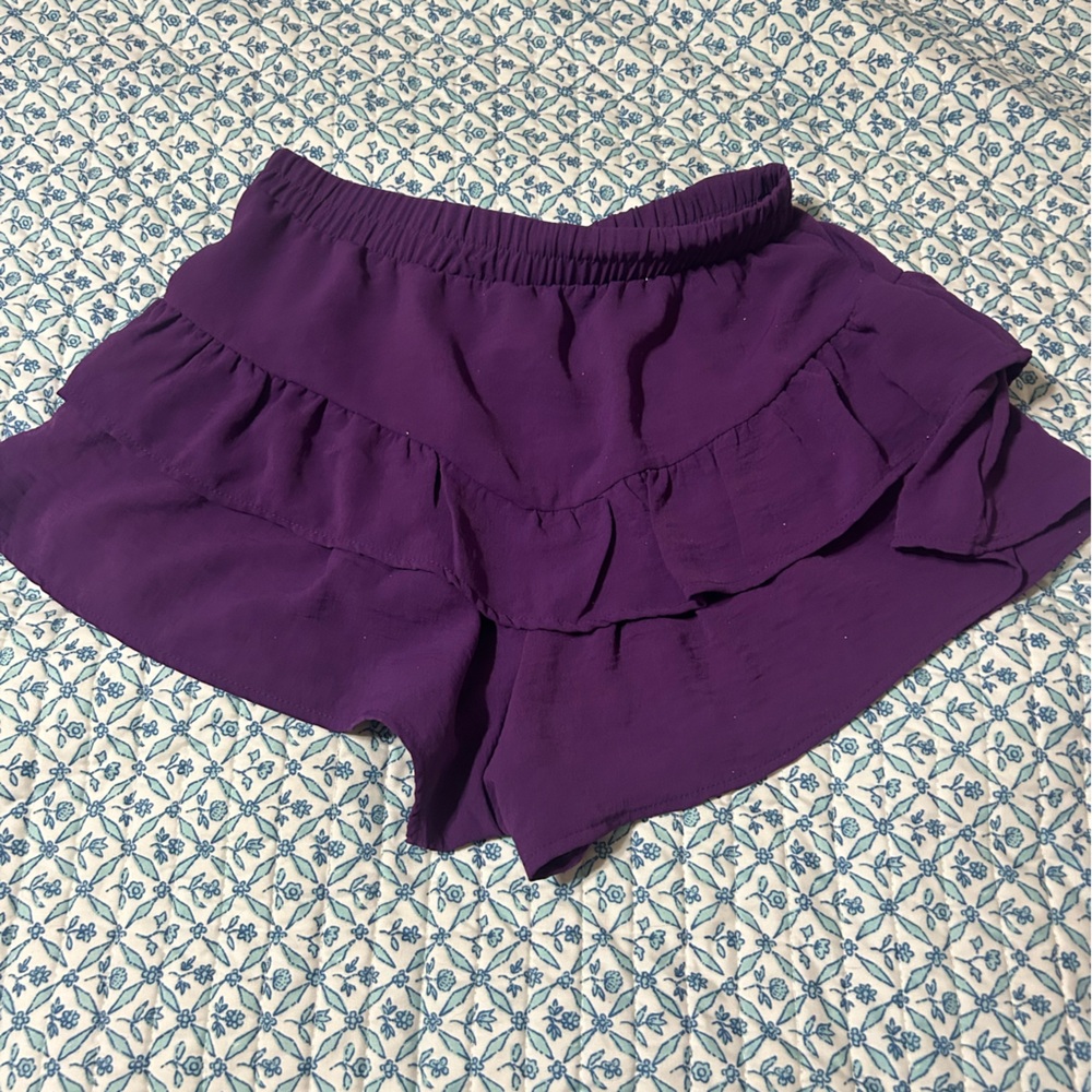 Purple Ruffled Shorts - Picture 2 of 2